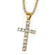 Pandantiv cruce din oțel cu diamante 5ACZ
