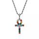 Pandantiv cruce egipteană Ankh cu diamante 5ACZ colorate