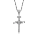 Pandantiv cruce formată din trei cuie încrustată cu cristale semiprețioase